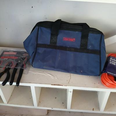 Canvass Craftsman tool bag with new extension cord and Craftsman pier set