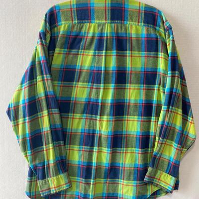 Sale Photo Thumbnail #789: Gap green and blue cotton plaid shirt - button up with long sleeves XL