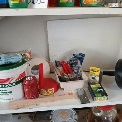 Household needed tools of trades, drywall, small drain snake, painting goods and more