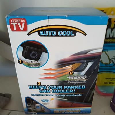 Automotive items, fire extinguisher, auto cool, flashlight, ice scraper and more