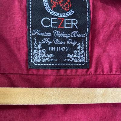 Sale Photo Thumbnail #791: Cezer maroon w/gold embroidery long sleeve shirt. 3XL. 100% cotton dry clean or hand wash.