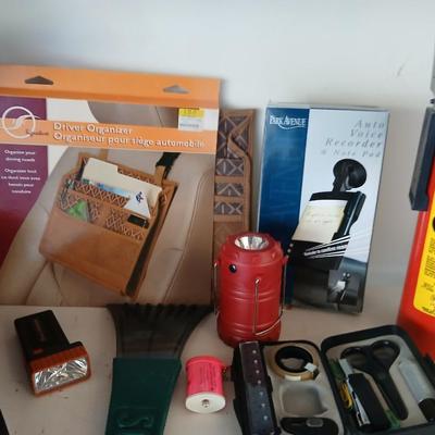 Auto Organization items Auto voice recorder, fire extinguisher, flashlight, and more