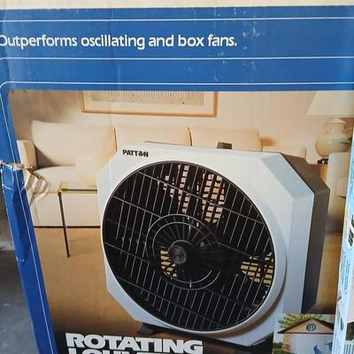 Rotating Louver fan with two boxes of twin draft guards