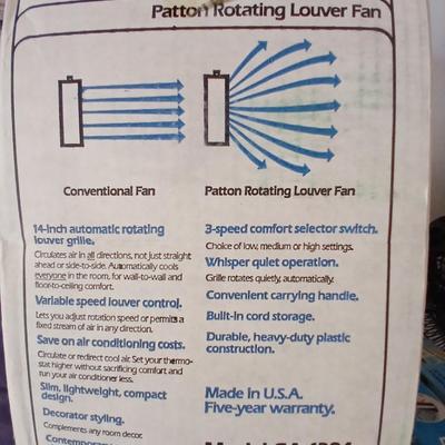 Rotating Louver fan with two boxes of twin draft guards