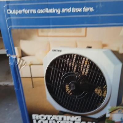 Rotating Louver fan with two boxes of twin draft guards