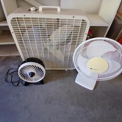 Join the fan club! Three fans - Box fan, and two smaller fans