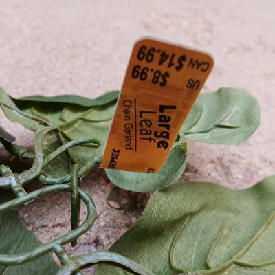 Faux plants with tags still on - large leaf, ferns and grasses