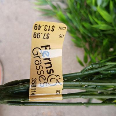 Faux plants with tags still on - large leaf, ferns and grasses