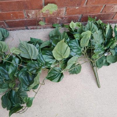 Faux plants with tags still on - large leaf, ferns and grasses