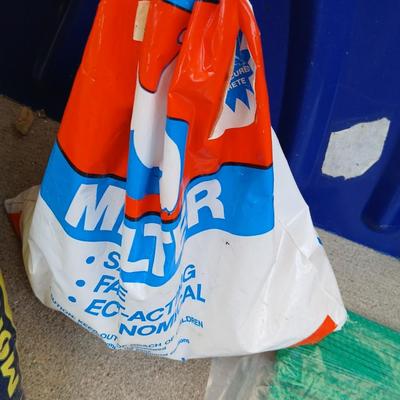 Your gonna need these soon! Snow shovels, partial bags of ice melt and a Ice carpet