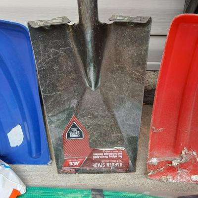 Your gonna need these soon! Snow shovels, partial bags of ice melt and a Ice carpet