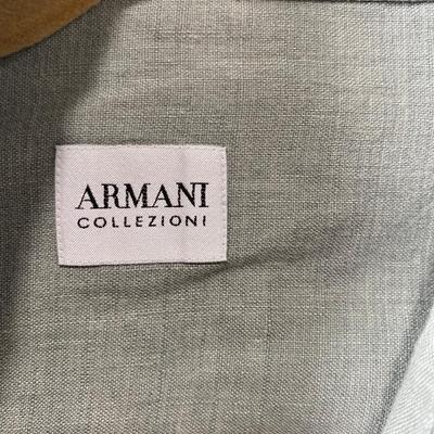 Sale Photo Thumbnail #798: Armani flax linen button up long sleeve shirt. Size L