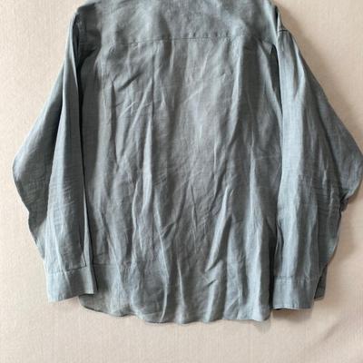 Armani flax linen button up long sleeve shirt g sleeve shirt. Size L