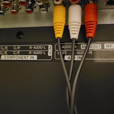 42" dynex TV, magnavox dvd/vvcr combo and stand