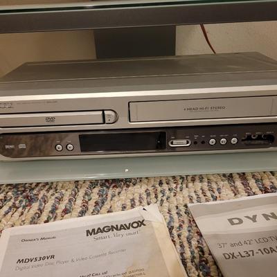 42" dynex TV, magnavox dvd/vvcr combo and stand