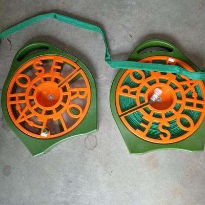 Two hose reels and a hose