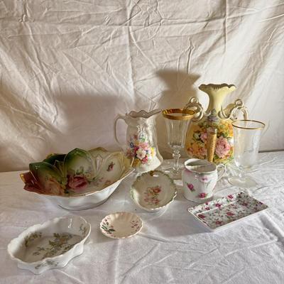 Haviland, Copeland, Bavaria, and Other Floral China and Glasses (PBC-DZ)