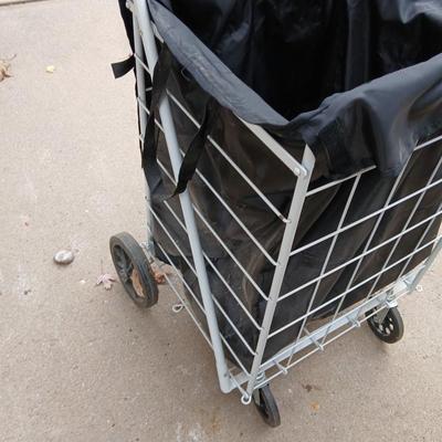 portable collapsing Metal framed wheeled cart