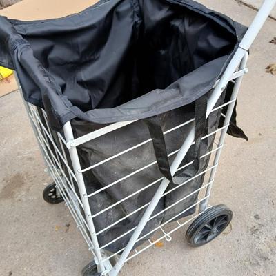 portable collapsing Metal framed wheeled cart