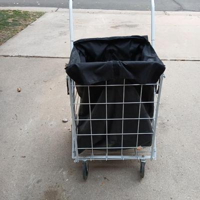 portable collapsing Metal framed wheeled cart
