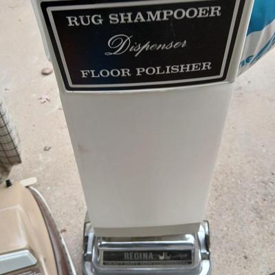 Vintage vacuum, floor polisher, and some nice newer dusters