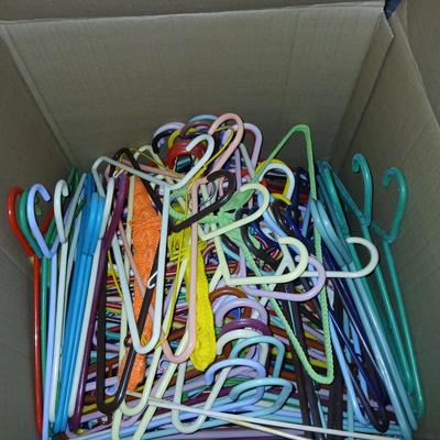 HUGE box of clothes hangers, you should never need another and will have some to share!