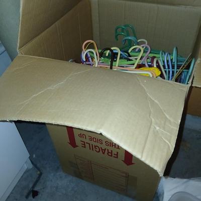 HUGE box of clothes hangers, you should never need another and will have some to share!