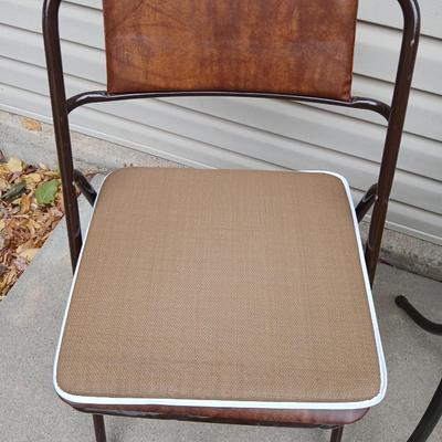 Two folding chairs with pads and a new folding bar stool