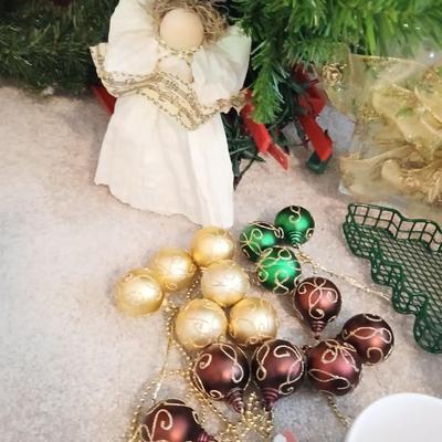 Faux Christmas tree with Christmas Decorations