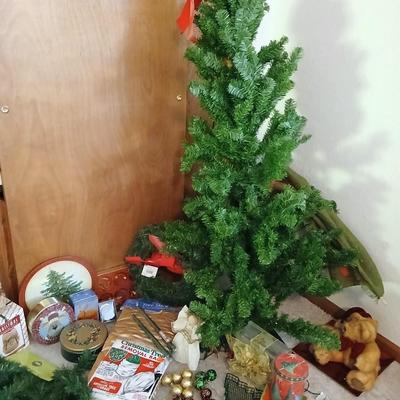 Faux Christmas tree with Christmas Decorations