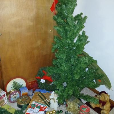 Faux Christmas tree with Christmas Decorations
