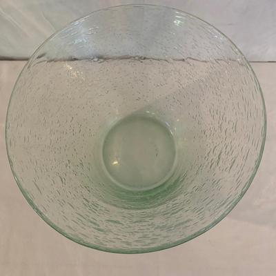 Signed Charleton Fused Glass Platter with Copper Salmon & Bubbled Glass Bowl by Biot (K-HS)