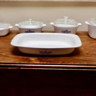 Vintage Corning Ware Cornflower pattern Cookware set