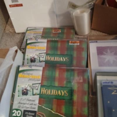 Rubbermaid Wrap n craft storage container with lots of wrapping supplies