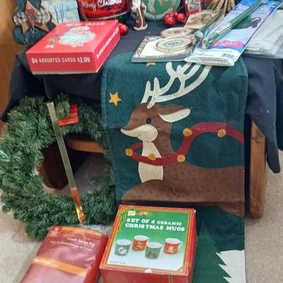 Christmas decorations Santa, Mug set, wreath, reindeer hanging and MUCH MORE