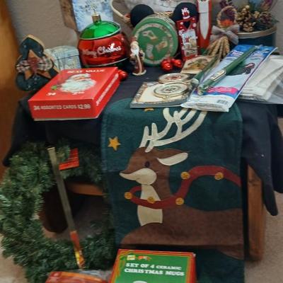 Christmas decorations Santa, Mug set, wreath, reindeer hanging and MUCH MORE
