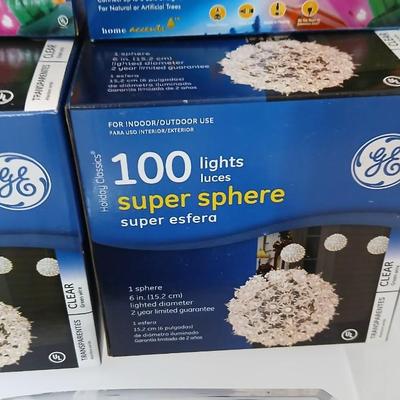 Christmas light sets and Super sphere lights with foot switch extension cord