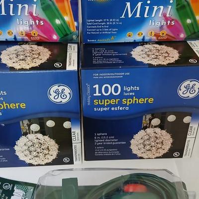 Christmas light sets and Super sphere lights with foot switch extension cord
