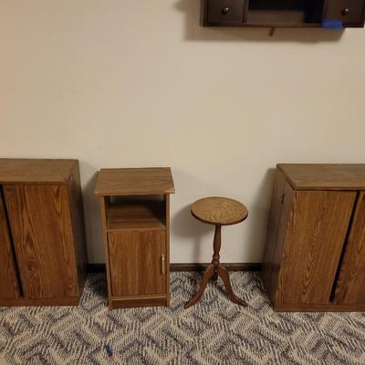2 locking media cabinets and 2 other pieces