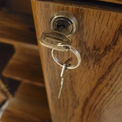 2 locking media cabinets and 2 other pieces