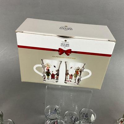 435 Holmegaard Glass Bottle with Cordials and Coffee Mugs