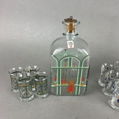 435 Holmegaard Glass Bottle with Cordials and Coffee Mugs