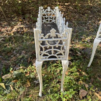 265 Pair of Aluminum White Planter Stands