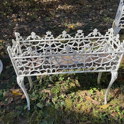 265 Pair of Aluminum White Planter Stands