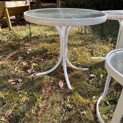 268 White Aluminum Outdoor Table LOT