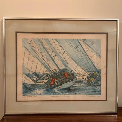 546 Signed & Numbered Hand Colored Lithograph by Ron Riddick