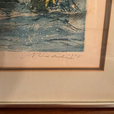 546 Signed & Numbered Hand Colored Lithograph by Ron Riddick