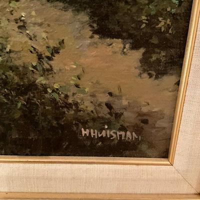 540 Large Original Oil Painting of Dutch Country Scene by H. Huisman