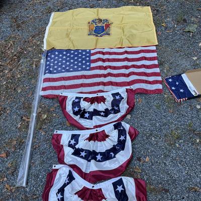 389 American & New Jersey Nylon Flag LOT