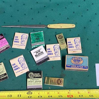 Vintage Matchboxes and Letter Opener